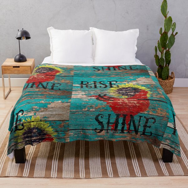 Item preview, Rustic Rise and Shine Rooster Teal Country Decor Art A385 designed and sold by byNicol.