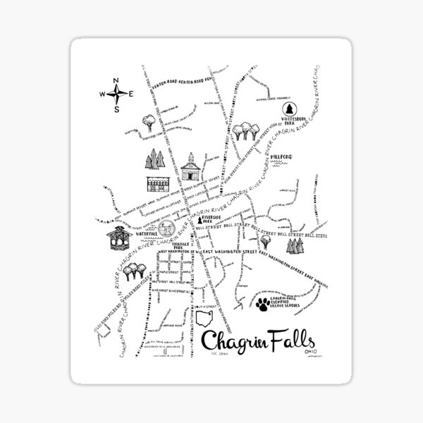 Item preview, Chagrin Falls Map designed and sold by fiberandgloss.