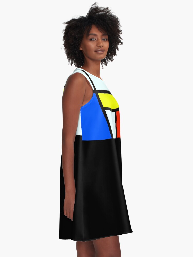Alternate view of Piet Mondrian Composition A - Rectangle Modern Art Canvas A-Line Dress