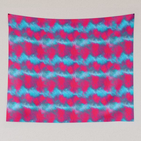 Item preview, Bright pink spots on sky blue background designed and sold by Kolinnaprint.