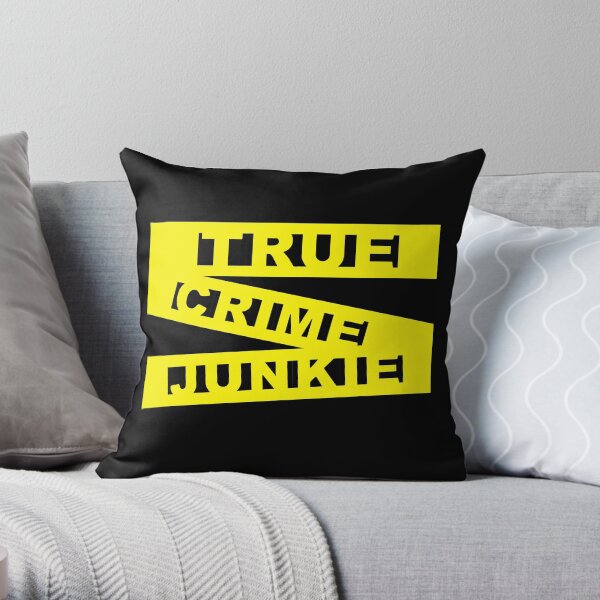 True Crime Junkie - Crime Scene Tape - Police Line Throw Pillow