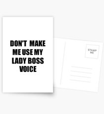 Lady Boss Coworker Gift Idea Funny Gag For Job Don't Make Me Use My Voice Postkarten