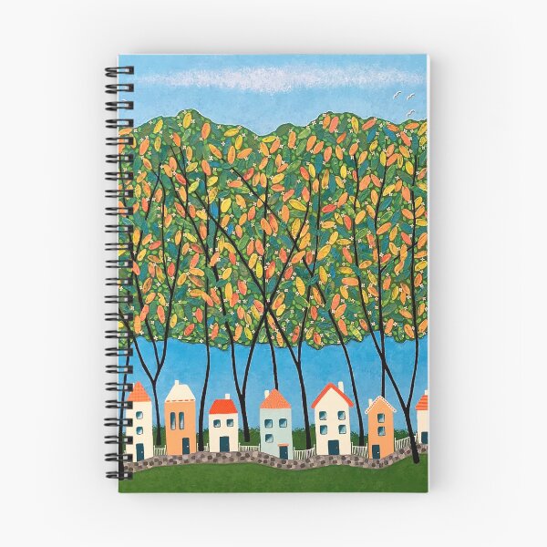 Item preview, Tiny Town Under The Autumn Trees (full painting) designed and sold by Lisafrancesjudd.