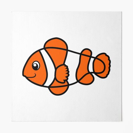 Cartoon Clown Fish Art Board Print for Sale by DesignsByDB