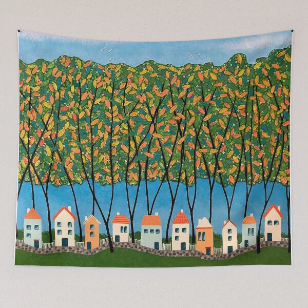 Item preview, Tiny Town Under The Autumn Trees no.2 designed and sold by Lisafrancesjudd.