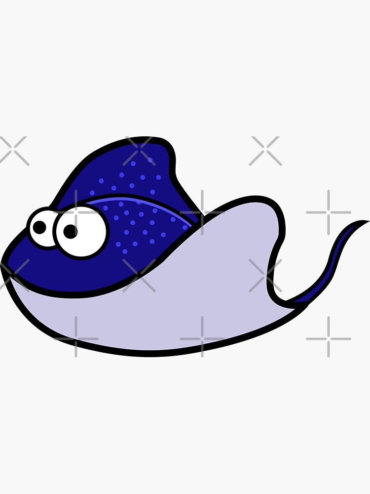 "Cartoon Manta Ray" Sticker for Sale by DesignsByDB | Redbubble