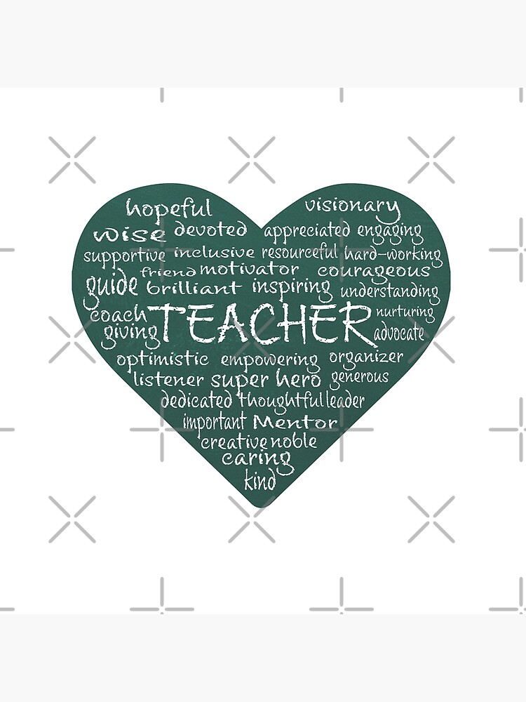 Thumbnail 2 of 2, Greeting Card, Heart Teacher Word Cloud in Chalk designed and sold by jitterfly.
