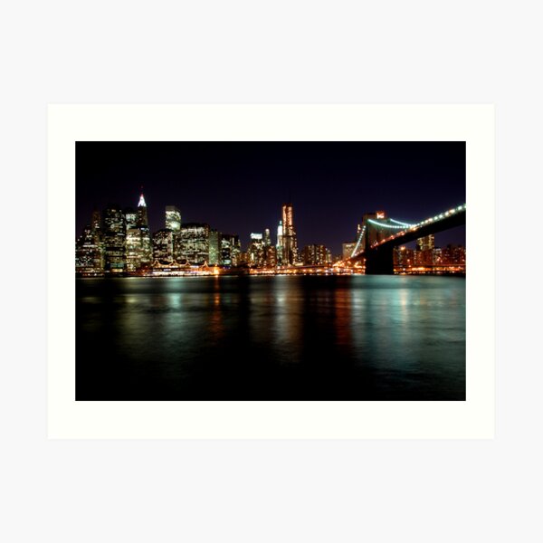Manhattan at night Art Print