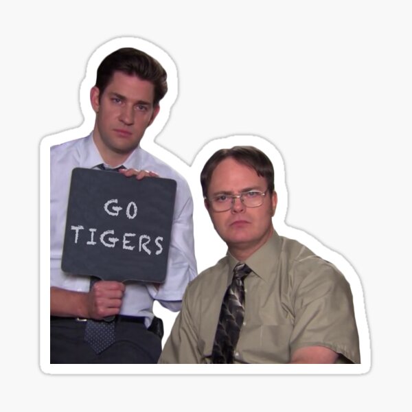 jim and dwight go tigers Sticker
