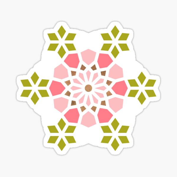 Persian Mosaic – Pink & Sage Palette Sticker