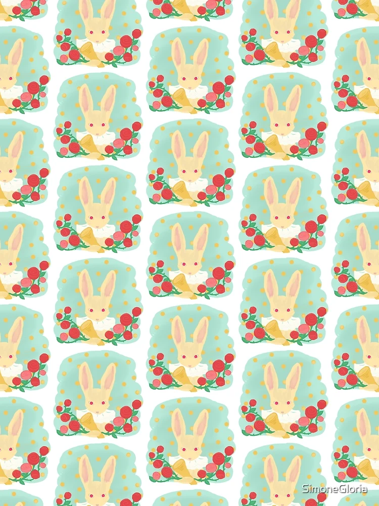 Thumbnail 3 of 3, Scarf, White Rabbit Roses designed and sold by SimoneGloria.
