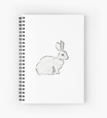Rabbit Cross Hatch Black and White Spiral Notebook