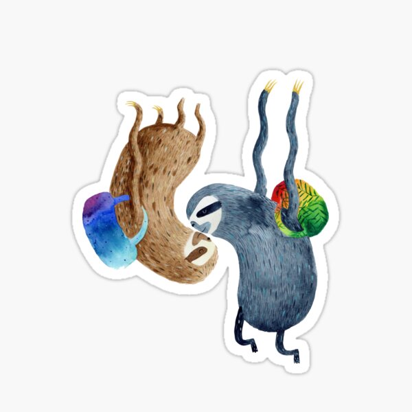 Free falling sloths Sticker