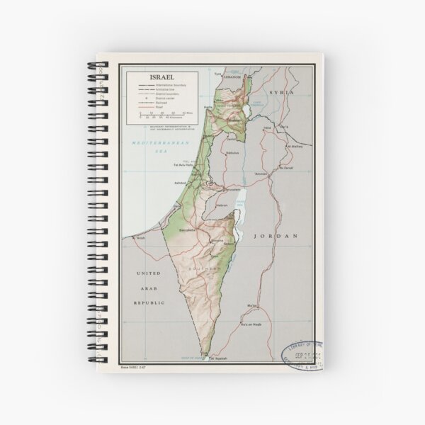 Map of Israel (1967) Spiral Notebook