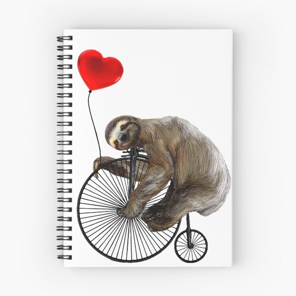 Item preview, Sloth on Penny Farthing Velocipede with Heart Balloon designed and sold by SirLeeTees.