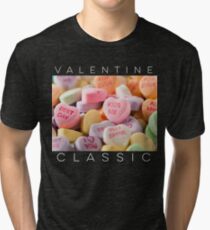 Valentine classic candy hearts graphic design Tri-blend T-Shirt