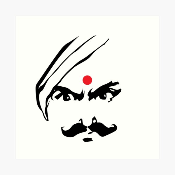 Bharathiyar Angry Face Tamil Poet Quote Art Print By Alltheprints Redbubble
