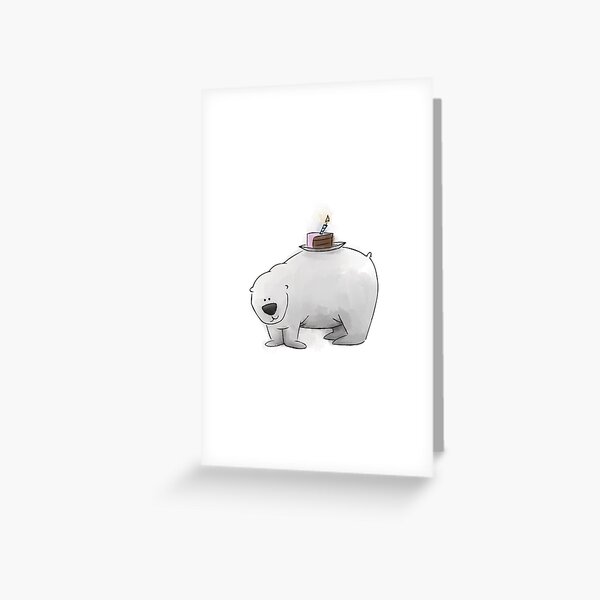 Item preview, Polar Bear with Cake - Happy Birthday designed and sold by Art Succs.