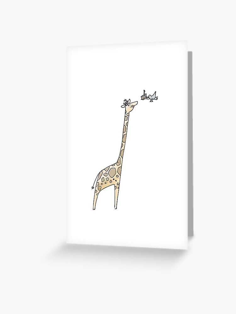 Jolie Carte Joyeux Anniversaire Avec Une Girafe Pour Un Garçon De 1 An
