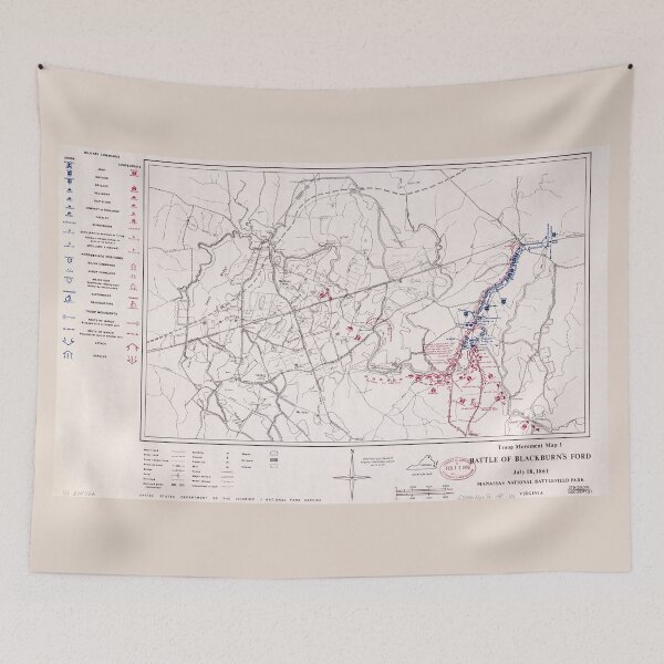 Item preview, Battle of Blackburn's Ford Map (July 18, 1861) designed and sold by allhistory.