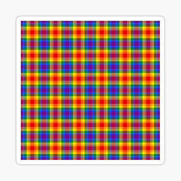 Gay Pride Tartan - Scottish LGBT - LGBTQ - Lesbian Bisexual Transgender Queer / Questioning Intersex Asexual Allied Sticker