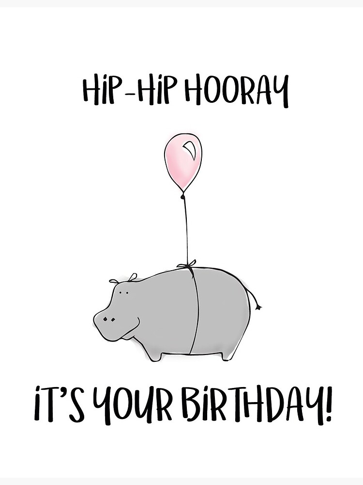 Carte De Vœux Hippo Joyeux Anniversaire Par Trippyart Redbubble