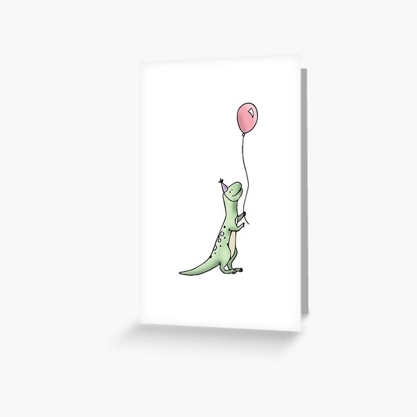 Item preview, Dinosaur with Balloon - Happy Birthday designed and sold by Art Succs.