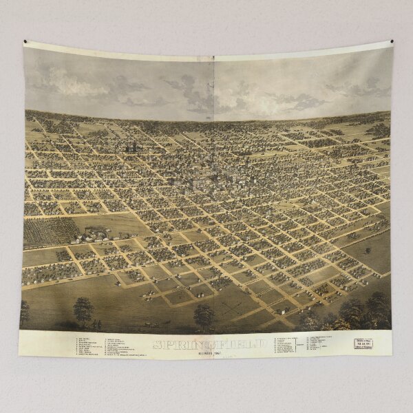 Item preview, Aerial View of Springfield, Illinois (1867) designed and sold by allhistory.