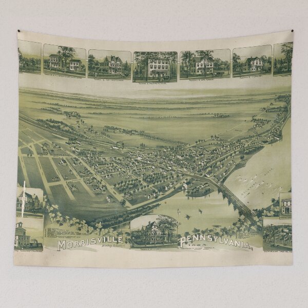 Item preview, Aerial View of Morrisville, Pennsylvania (1893) designed and sold by allhistory.
