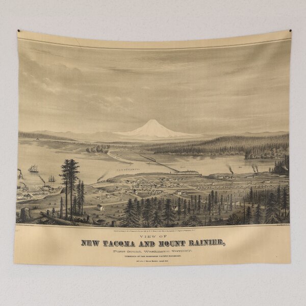 Item preview, Tacoma and Mount Rainer, Washington (1878) designed and sold by allhistory.
