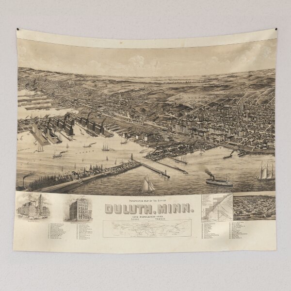 Item preview, Perspective Map of the City of Duluth, Minnesota (1893) designed and sold by allhistory.