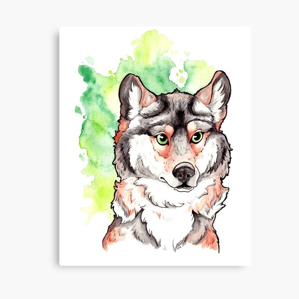 Mexican Gray Wolf - Watercolor Painting Canvas Print