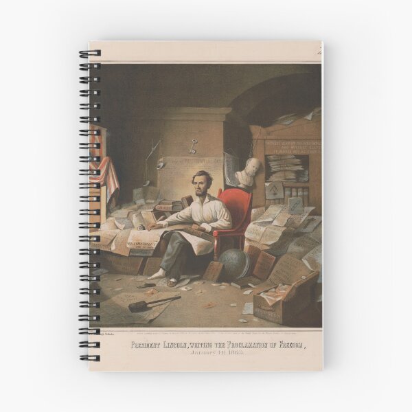 Item preview, President Lincoln, writing the Proclamation of Freedom (January 1st, 1863) designed and sold by allhistory.