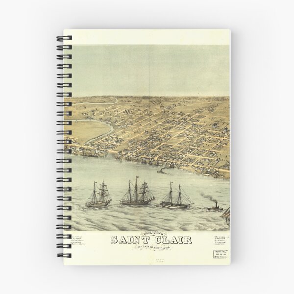Item preview, Bird's Eye View of Saint Clair, Michigan (1868) designed and sold by allhistory.