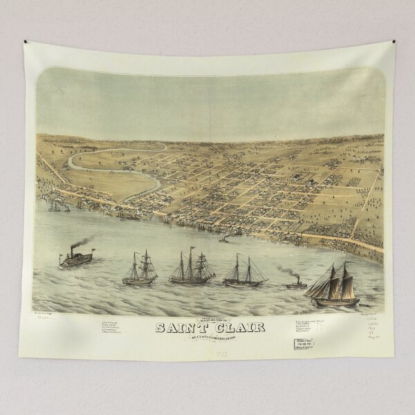 Item preview, Bird's Eye View of Saint Clair, Michigan (1868) designed and sold by allhistory.