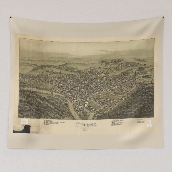 Item preview, Aerial View of Tyrone, Pennsylvania (1895) designed and sold by allhistory.