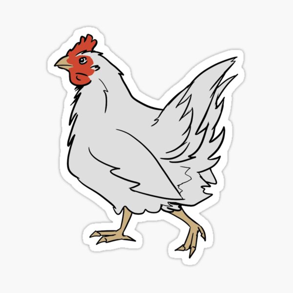 White Chicken Sticker Sticker