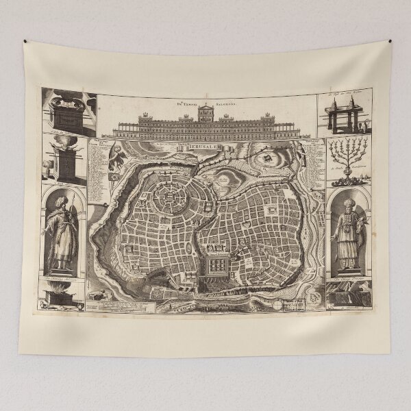 Item preview, Map of Jerusalem (Ierusalem) circa 1770 designed and sold by allhistory.