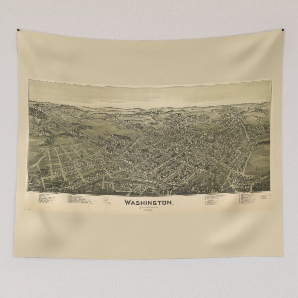 Item preview, Aerial View of Washington, Pennsylvania (1897) designed and sold by allhistory.