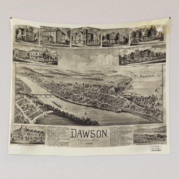 Item preview, Aerial View of Dawson, Pennsylvania by T.M. Fowler (1902) designed and sold by allhistory.