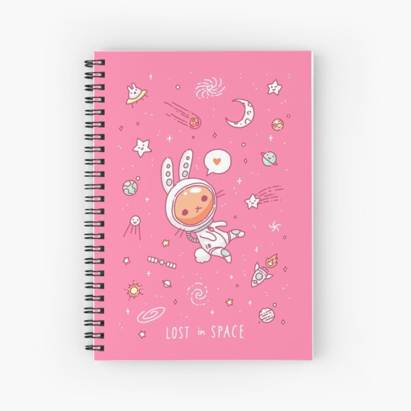 Cute bunny in Space Spiral Notebook