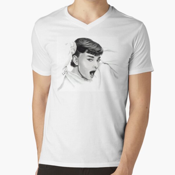 Audrey Hepburn Camiseta de cuello en V