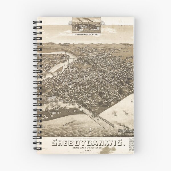 Item preview, Aerial View of Sheboygan, Wisconsin (1885) designed and sold by allhistory.