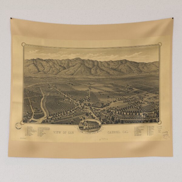 Item preview, Aerial View of San Gabriel, California (1893) designed and sold by allhistory.
