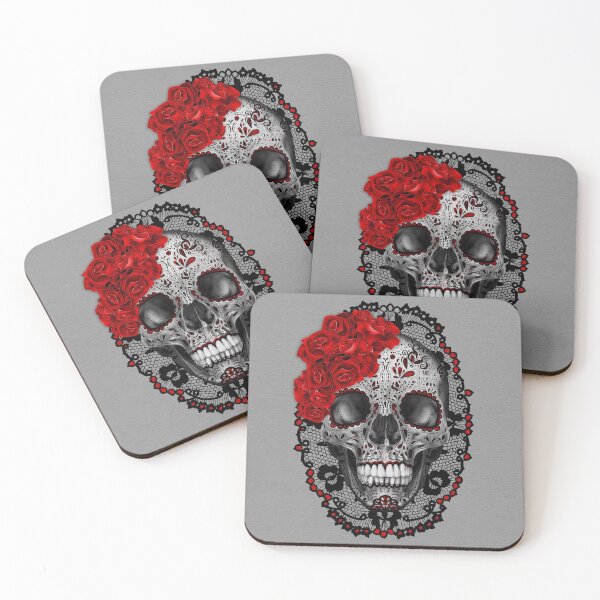 Item preview, Sugar Skull Black Lace and Rose designed and sold by Nartissima.