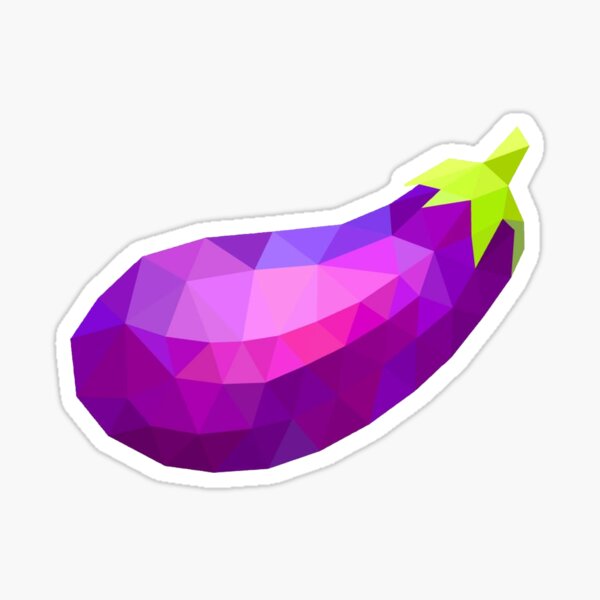 MINIMALIST LOW POLY EGGPLANT Sticker