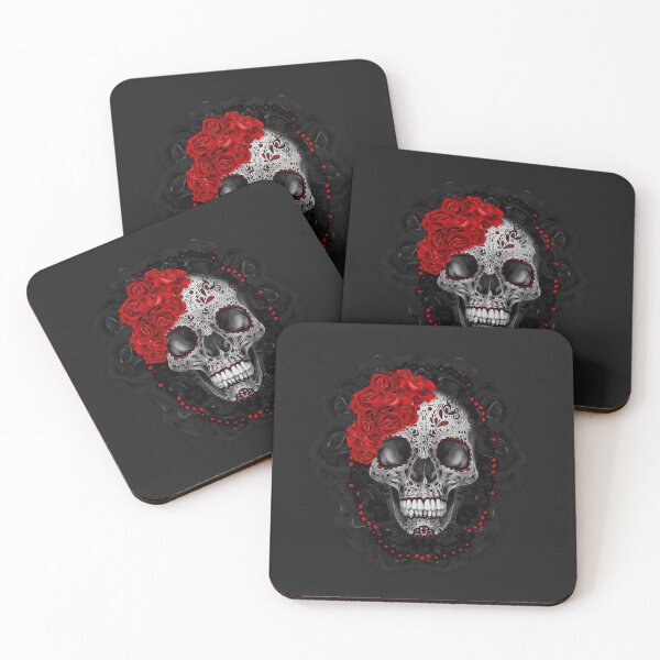 Item preview, Sugar Skull Black Lace and Rose designed and sold by Nartissima.