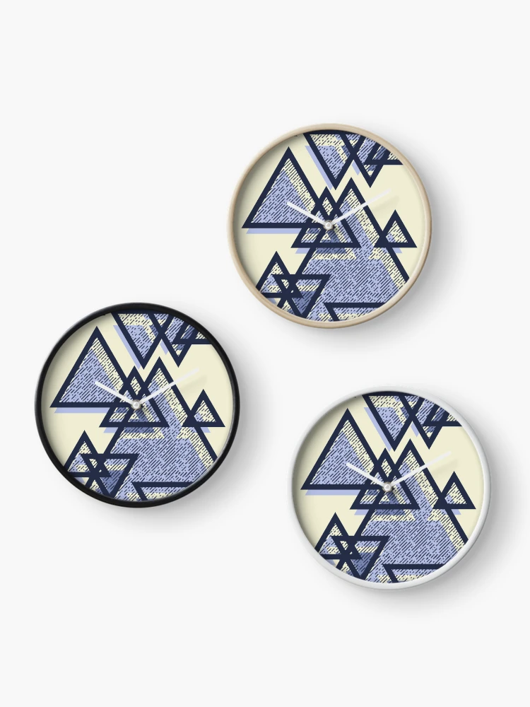 Thumbnail 3 of 4, Clock, Retro Triangles Pattern designed and sold by Os Frontis.