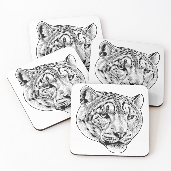 Item preview, Big Cat - Snow Leopard blanco designed and sold by LorenDowding.