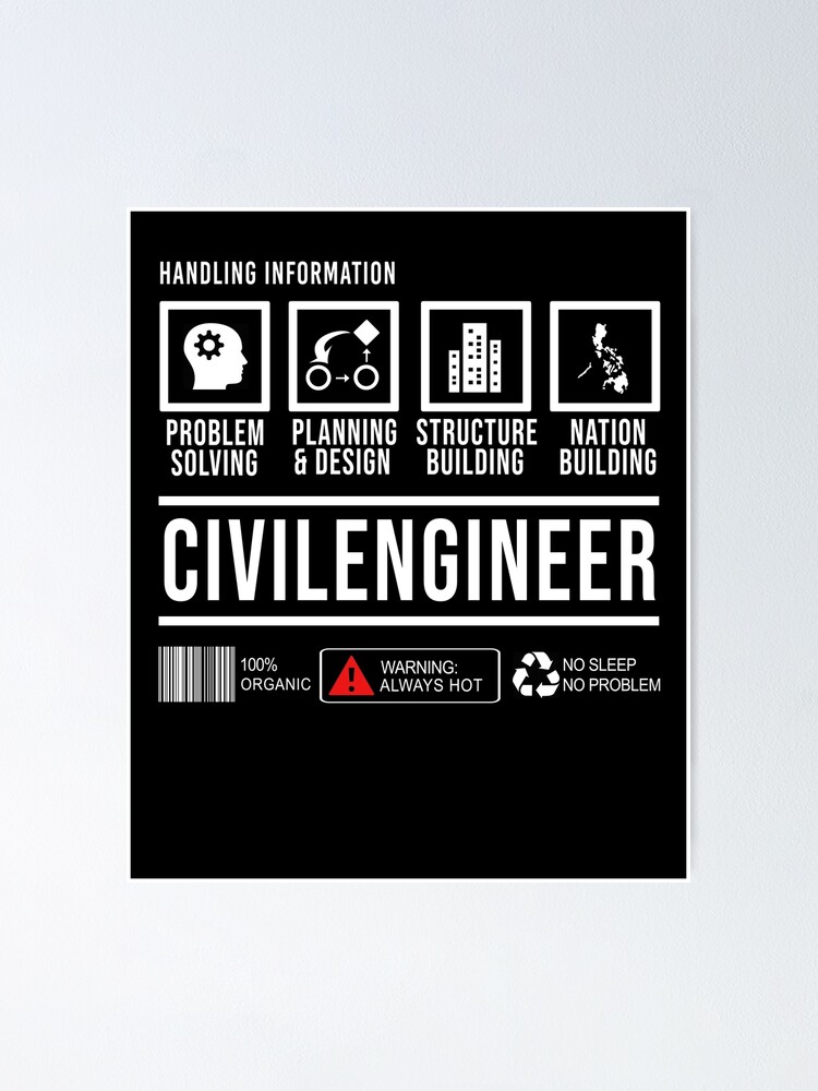 "Funny Civil Engineering Definition Novelty Design" Poster by